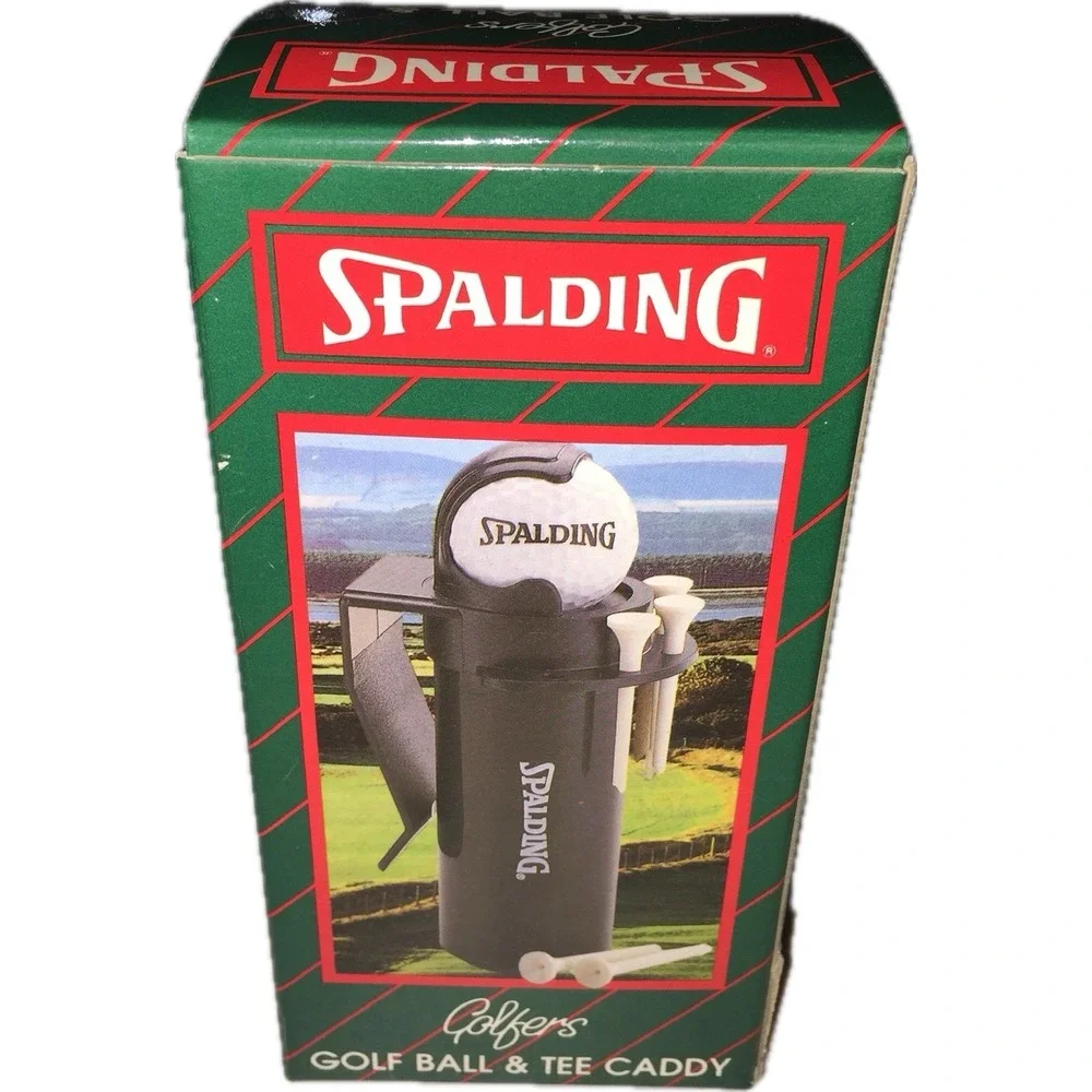 Spalding Golfers Golf Ball & Tee Caddy Vintage Spring Loaded Clip On NF77080 NEW
